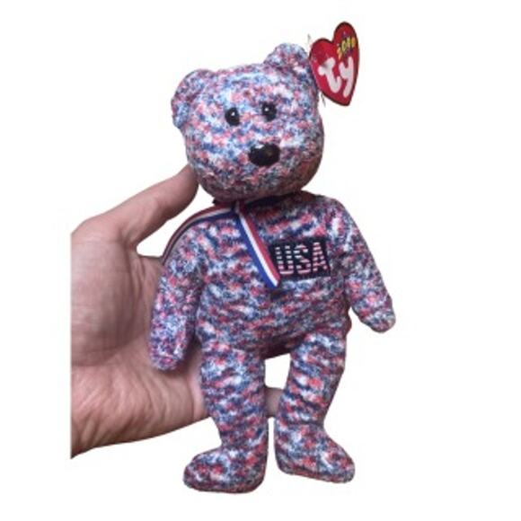 Ty Beanie Babies Lot Patriot USA Red White Blue Vintage 3‑Bear Set - Picture 6 of 12